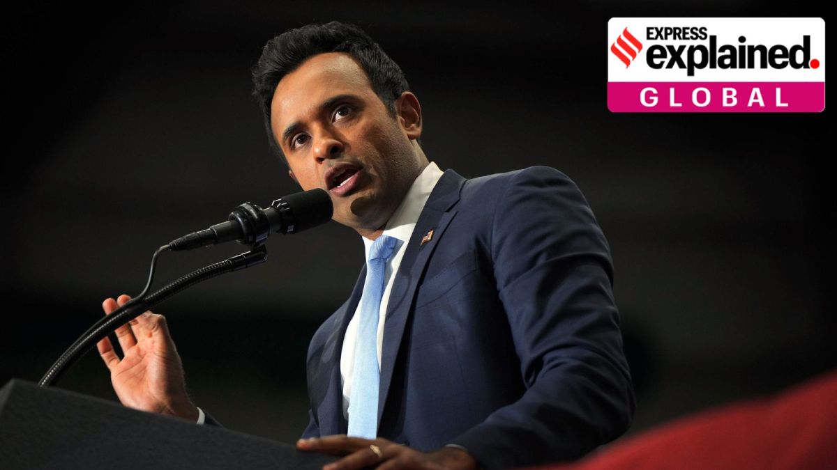 Vivek Ramaswamy speaks during a campaign rally for former President Donald Trump, then the Republican presidential nominee in October 2024. (NYT File Photo)