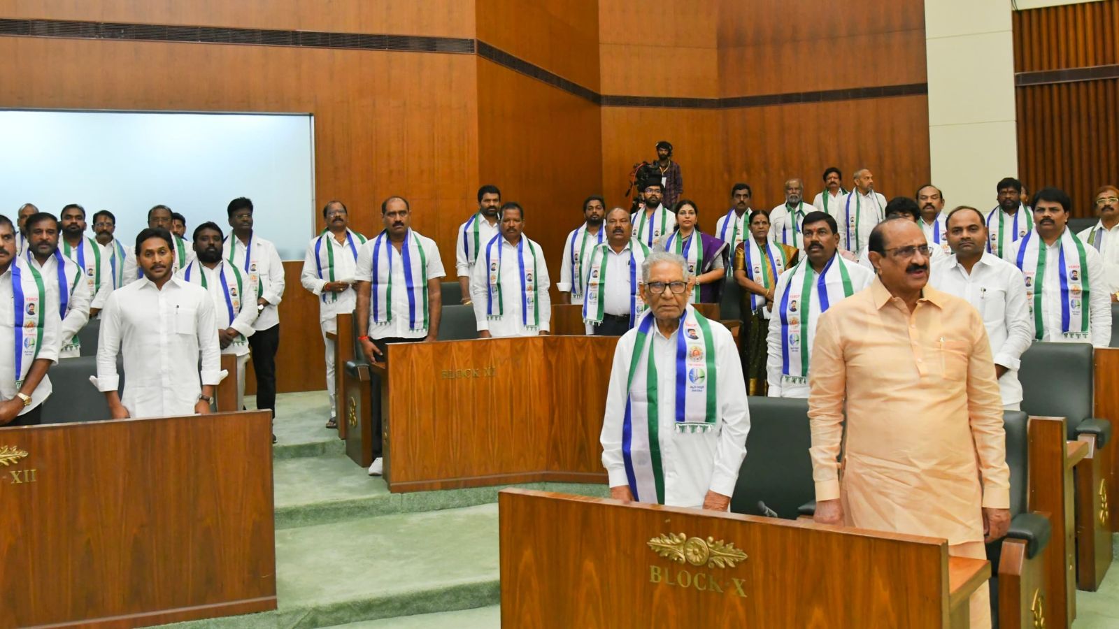 YSR Congress Party stages a walkout during the Governor's address in the Andhra Pradesh Legislative Assembly, YSRCP