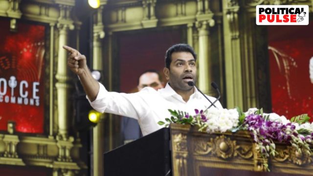 Aadhav Arjuna, Santiago Martin son-in-law Aadhav Arjuna Santiago Martin, Lottery King, tvk, Tamilaga Vettri Kazhagam, Indian express news, current affairs