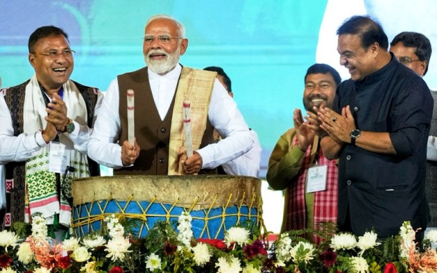 Modi outlined new initiatives, including 350 new Ayushman Arogya Mandirs and over 100 model schools for children from tea tribes to improve their health and education.