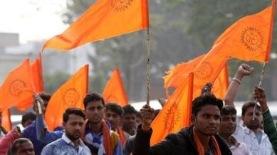 Two Police officers were suspended and an enquiry was ordered against five officials following complaints of misbehaviour against them by Bajrang Dal activists. (Express photo)
