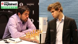 Chess players Hikaru Nakamura (left) and Magnus Carlsen have both sided with the organisers of the freestyle tour, and against FIDE.