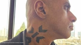 Man gets company logo tattooed on neck