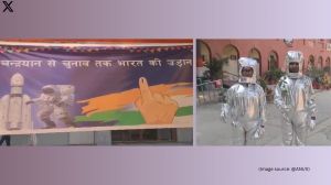 Vikaspuri polling booth showcases 'Chandrayaan' theme during Delhi elections