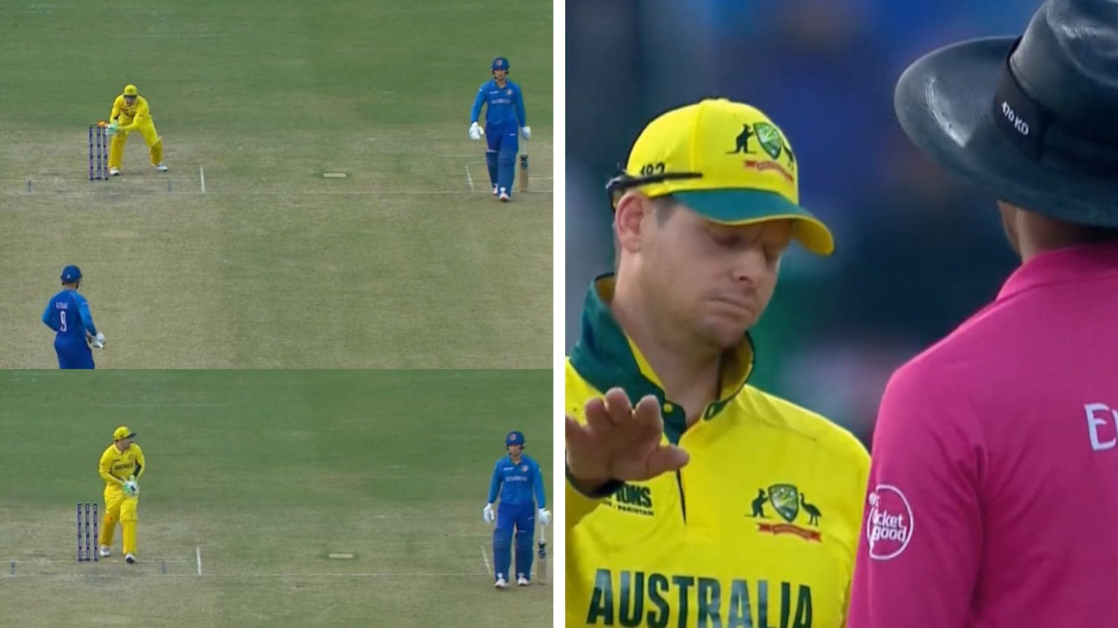 Champions Trophy: Australia captain Steve Smith urges umpire to withdraw run-out appeal after Josh Inglis-Noor Ahmad incident | Cricket News Champions Trophy: Australia captain Steve Smith urges umpire to withdraw run-out appeal after Josh Inglis-Noor Ahmad incident | Cricket News