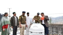 Mahakumbh The water, brought by Himachal Pradesh Director General of Prisons Sanjeev Ranjan Ojha, from the Triveni Sangam at Prayagraj Mahakumbh, was mixed into water tanks at District Jail Kaithu and Modern Central Jail Kanda in Shimla district. (Express Photo)