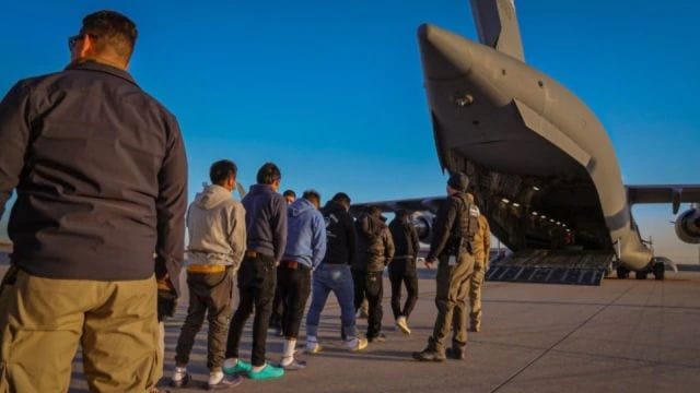 A military aircraft from the United States carrying over 100 deported Indian immigrants landed at Amritsar’s Shri Guru Ramdas Ji International Airport, Haryana