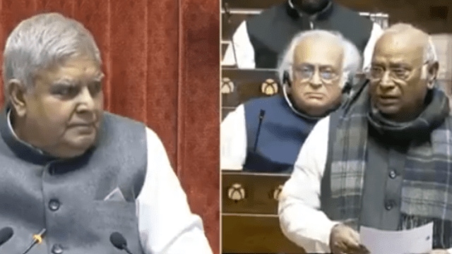 As soon as proceedings began, Mallikarjun Kharge, Leader of Opposition in Rajya Sabha, claimed that the dissent remarks had been deleted from the JPC report on the Waqf (Amendment) Bill. (Photo - Sansad TV)