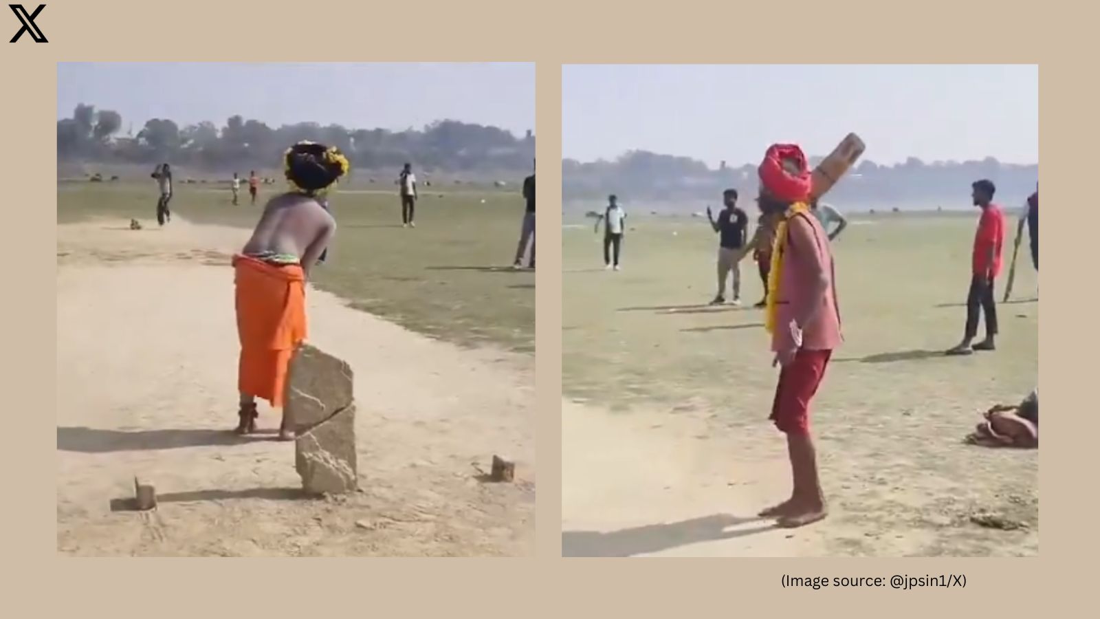 Babas play cricket at Mahakumbh Mela 2025, video goes viral