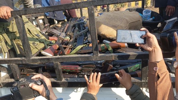 In largest such surrender of weapons, Arambai Tenggol returns 246 looted  guns in Manipur | Meitei Group Firearm Surrender