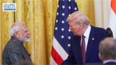 Prime Minister Narendra Modi with US President Donald Trump, upsc weekly quiz, current affairs