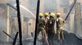 Three fire-tenders were pressed into service to contain the blaze in the three-storey building located at Mobile Market in Nangloi and they brought the fire under control in an hour, the officer said. (Representational Photo)