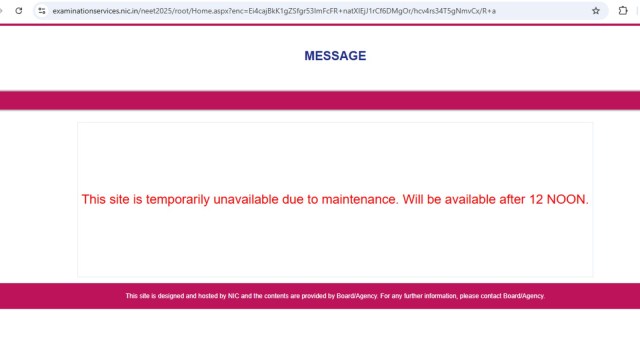 NEET UG 2025 website