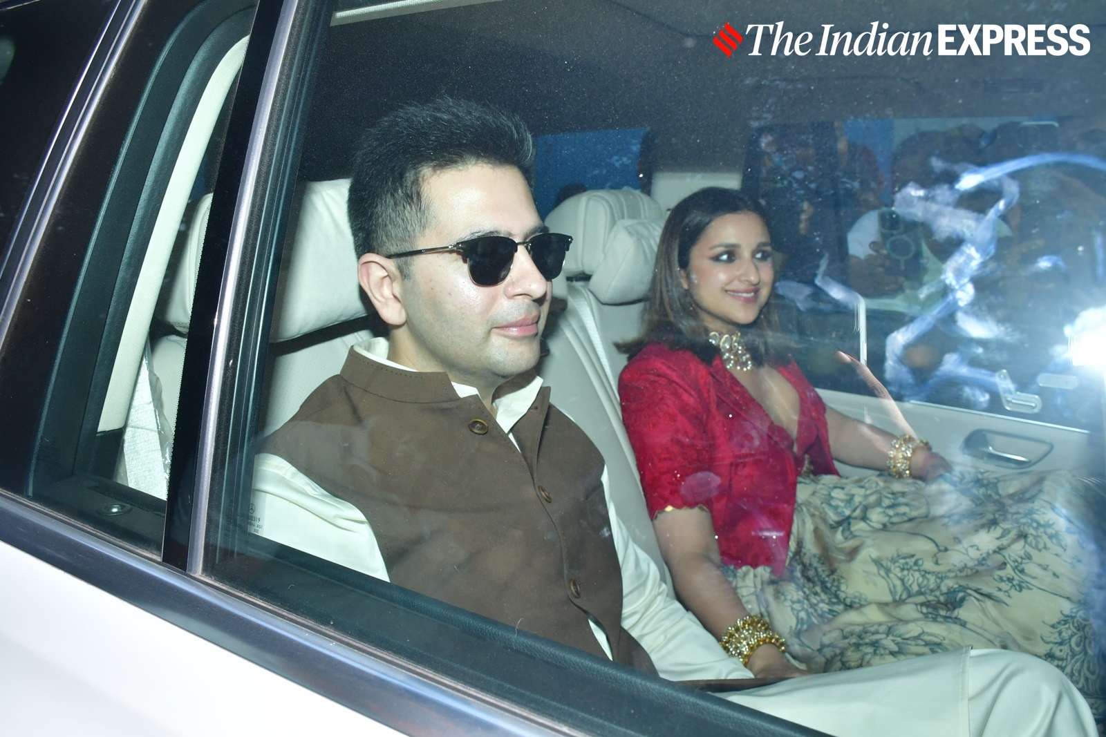 Parineeti and Raghav arriving for the wedding