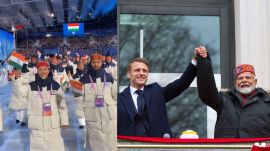 PM Modi wears the Himachali Kulluvi cap during his meeting with French President Macron.