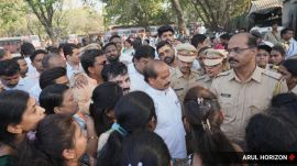 Shiv Sena leader and Deputy Chairperson of the state legislative council Nilam Gorhe visited the site of crime.