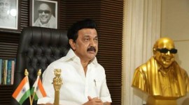 m k stalin dmk protest