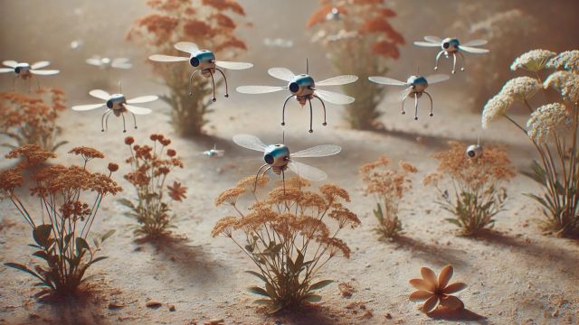 The tiny robots have flapping wings that imitate the movements of bees, and they weigh under a gram. (AI-generated image for representation: OpenAI)