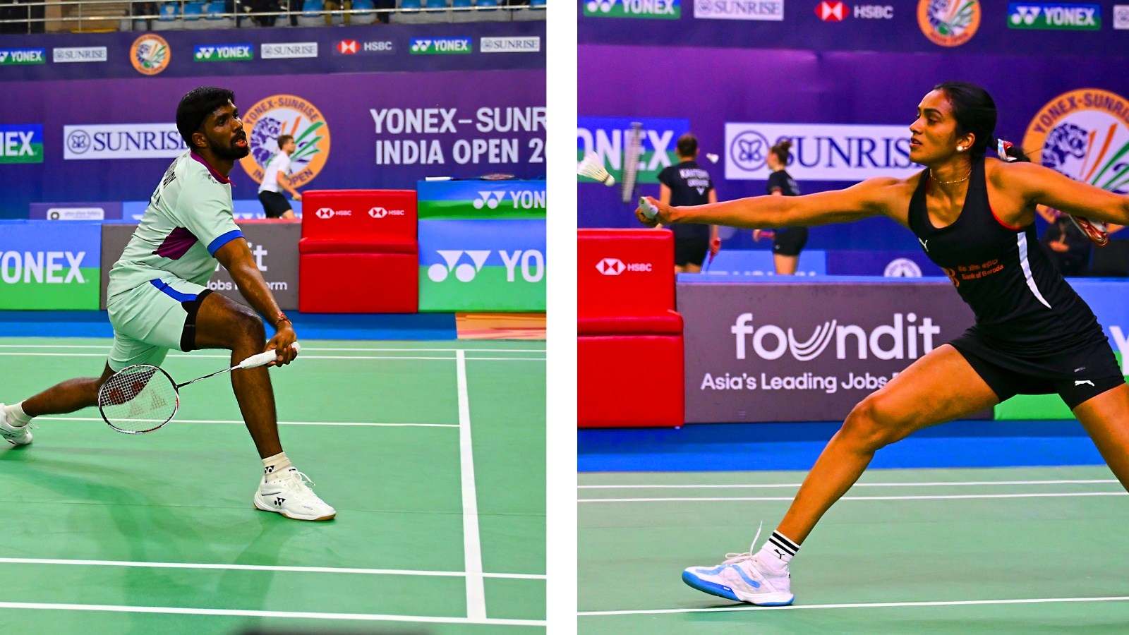 At the All England event, the Satwiksairaj Rankireddy and Chirag Shetty pairing (LEFT) and PV Sindhu (RIGHT) will be in action. (PHOTOS: Badminton Association of India)