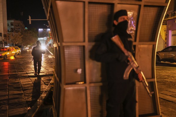 Syria Government Forces are deployed amid heightned security in damscus, Syria, Friday, March 7, 2025.