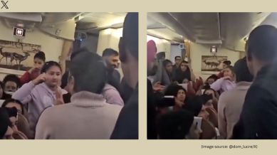 Air India Flight 126 was over Greenland on March 5 when 11 out of its 12 toilets got clogged (Image source: @dom_lucre/X)
