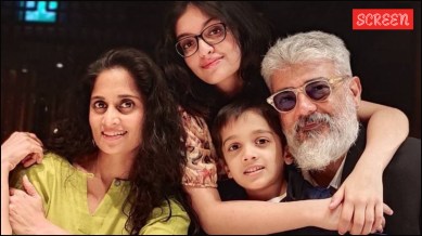 Ajith Kumar, Shalini, Anoushka and Aadvik