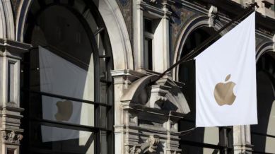 A view of a signage outside an Apple store in London, Britain, October 11, 2024. (Image: Reuters/Mina Kim)