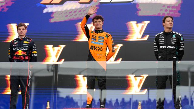 McLaren’s Lando Norris won Australian Grand Prix while Max Verstappen came second and George Russell third. (AP)