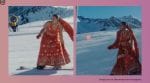 The viral video shows the singer taking to the slopes wearing a beautifully embroidered lehenga