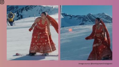 WATCH: Swiss-Indian singer snowboards in lehenga for music video ...