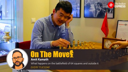 Ding Liren made a rare public appearance after losing the world championship title to Gukesh last year. The Chinese GM smiled away as he visited the CFR Chess Museum in Moscow. (Photo courtesy: Vladimir Barsky for Russian Chess Federation)