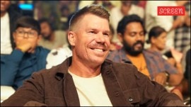 David Warner at Robinhood Pre-release event