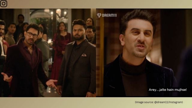 As the ad unfolds, fans are surprised with cameo appearances from Arbaaz Khan and Jackie Shroff (Image source: @dream11/Instagram)