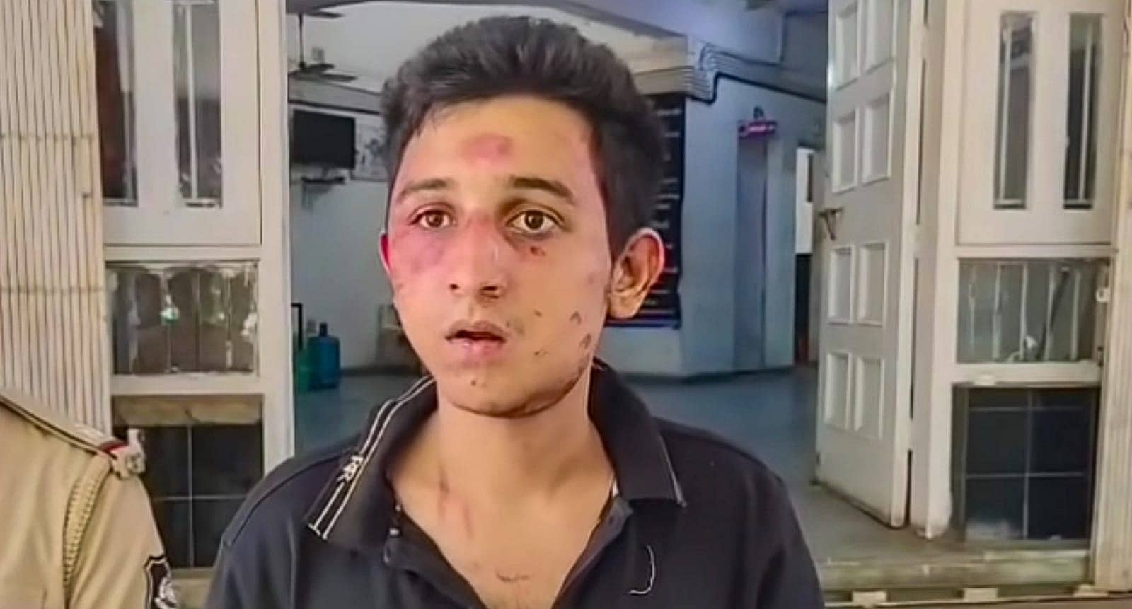 Accused Rakshit Chaurasia, who was behind the wheel of the car that crashed into eight people, killing one, being taken into custody