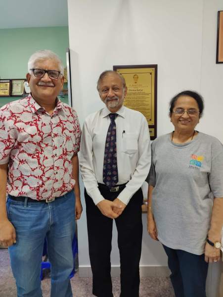 The scientist couple with Dr Bharat Shah