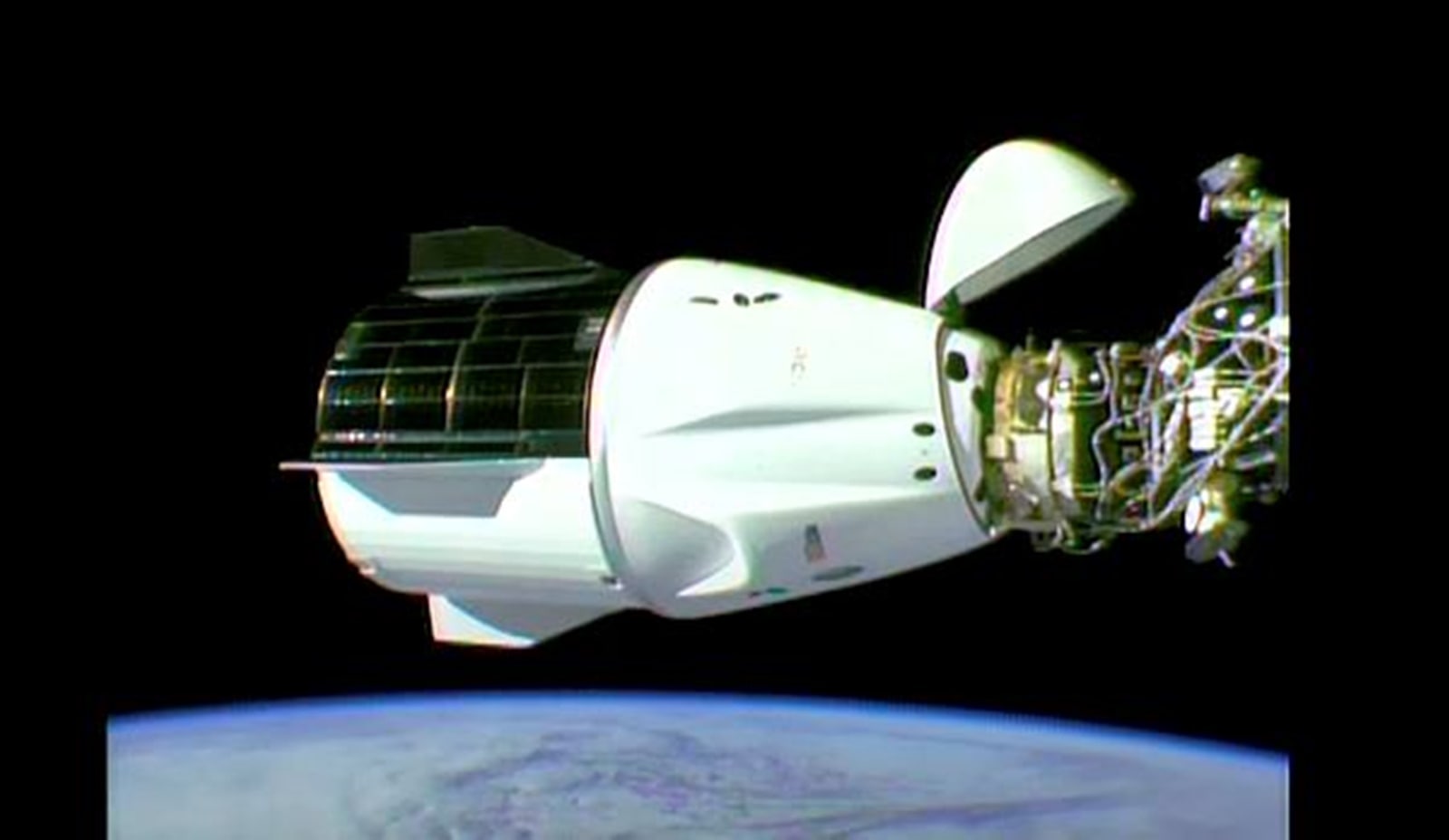 A live video from the International Space Station (Official NASA Stream) show the SpaceX crew capsule. The capsule successfully docked at the International Space Station (ISS) on Sunday, delivering a new team of astronauts to replace Nasa's two stranded crew members; Butch Wilmore and Sunita Williams, who have been stuck in orbit for over nine months. (PTI Photo)