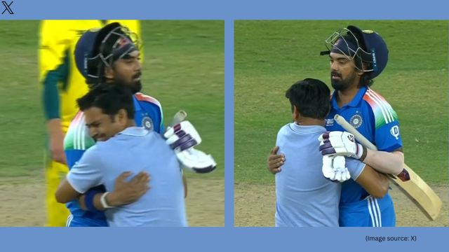 The cricketer, understanding the significance of the moment for every Indian fan, didn’t push him away (Image source: X)