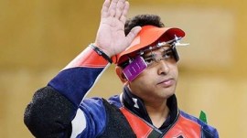 FILE PHOTO: Former Indian shooter Joydeep Karmakar in action. (PTI)