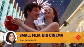Mikey Madison and Mark Eydelshteyn in a still from Anora.