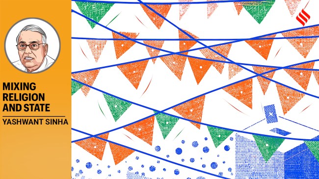 I do not know whether secularism is dead and India has finally become a Hindu Rashtra. But all those who believe in secularism and the Constitution seem to be in deep slumber. (Illustration by C R Sasikumar)