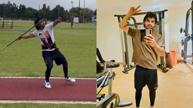 Star Indian javelin thrower Neeraj Chopra is training in what appears to be the North-West University campus in Potchefstroom, South Africa. (Neeraj Chopra/X)