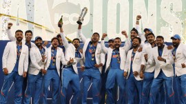 The Rohit Sharma-led Indian team beat New Zealand by four wickets in the Champions Trophy. (AP)