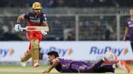 RCB's Virat Kohli left the defending champions with their confidence shaken with his well-paced innings of 59 off 36.