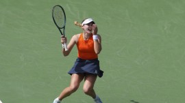 Russian teen Mirra Andreeva won Indian Wells after beating Aryna Sabalenka in the final. (AP)