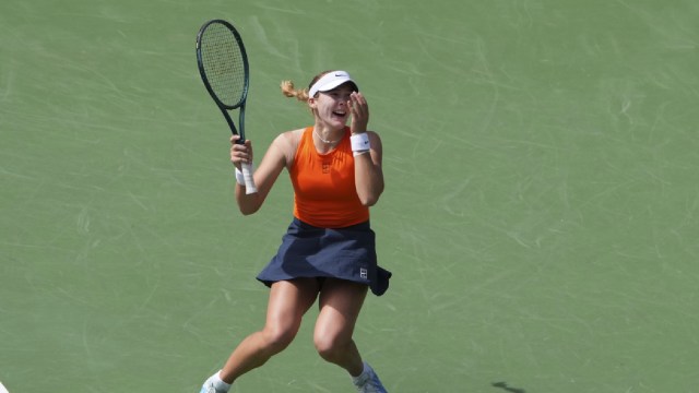Russian teen Mirra Andreeva won Indian Wells after beating Aryna Sabalenka in the final. (AP)