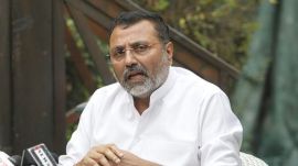 "The DMK party wants to divide the country by inciting emotions. The DMK is losing the Tamil Nadu assembly elections," BJP's Nishikant Dubey said.