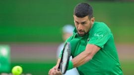 Novak Djokovic during the Indian Wells 2025 second round match against Botic Van De Zandschulp. (Photo: Reuters)