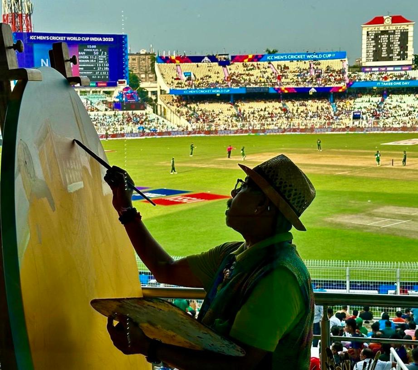 paresh maity, ICC world cup, iccworld cup live painting, rohit sharma