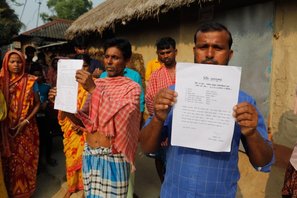 A resolution passed afterwards stated: “Racial discrimination has been banned through our Constitution. Everyone has the right to worship. Therefore, Das families will be allowed to enter Gidheawar Shiv Mandir in Gidhagram.” (Express photo by Partha Paul)