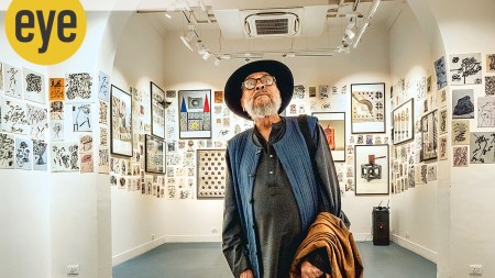 Himmat Shah at his solo exhibition in 2023